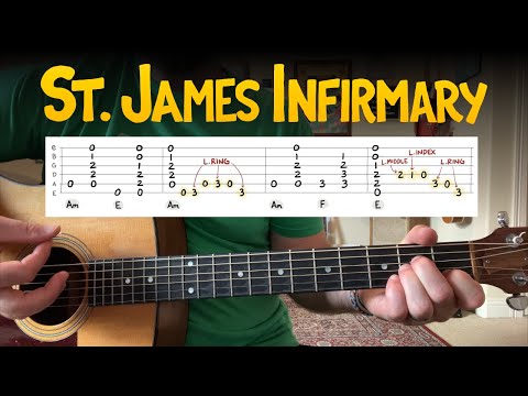 St James Infirmary — Acoustic Blues Guitar Lesson (Key of A minor)