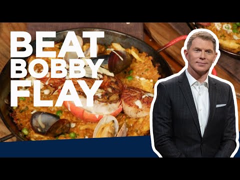 Bobby Flay Makes Seafood Paella | Beat Bobby Flay | Food Network