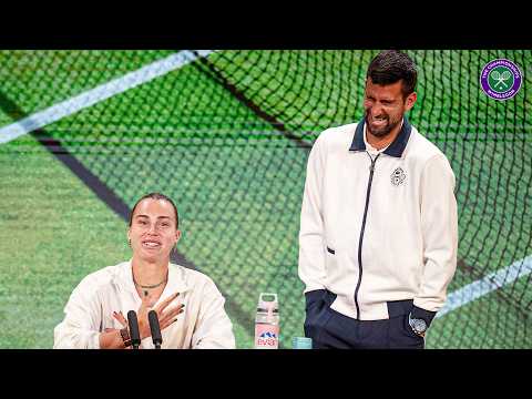 The HILARIOUS moment Novak Djokovic barges in on Aryna Sabalenka's Press Conference | Wimbledon 2025
