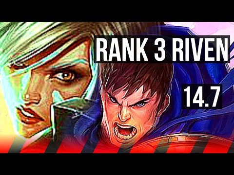 RIVEN vs GAREN (TOP) | Rank 3 Riven, 7 solo kills, 17/2/2, Legendary, 39k DMG | JP Master | 14.7