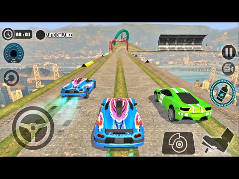 Impossible Car Tracks 3D: Blue Car Driving Stunt Multiplayer Mode Levels 11 to 28 - Android Gameplay