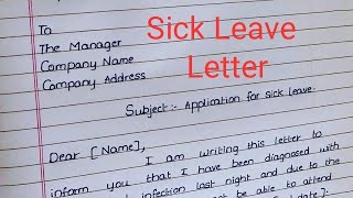 Sick leave application for office in English || How to write sick Leave application for office