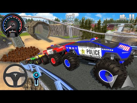 Juegos De Carros - Police Monster Trucks Impossible Driver #2 - Car Extreme Racing Android Gameplay