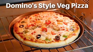 डोमिनोज़ जैसा वेज पिज़्ज़ा कैसे बनाते है | Dominos Style Veg Pizza | Veg Pizza Recipe | Kabitaskitchen