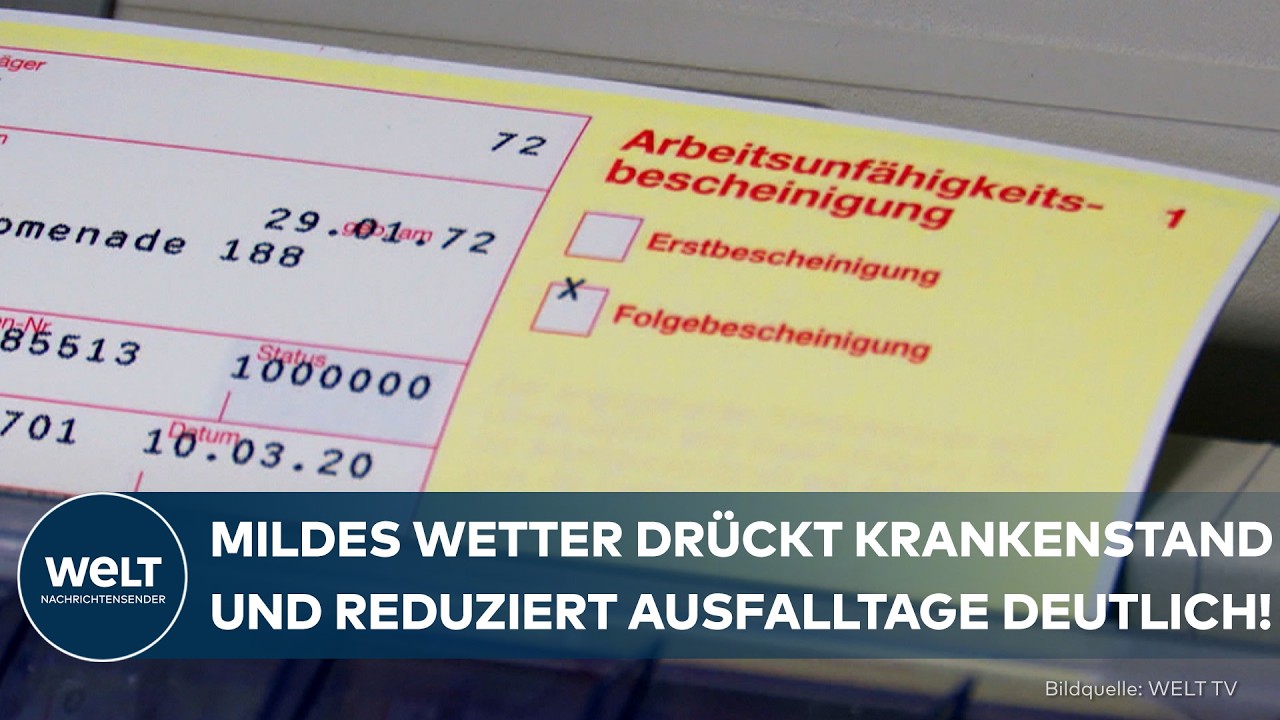 DEUTSCHLAND: Deutlich weniger Krankmeldungen! Milde Erkältungssaison sorgt für spürbare Entlastung!
