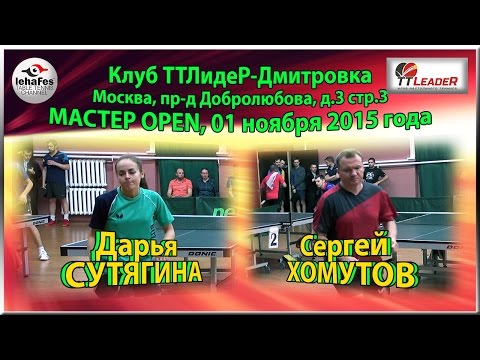 ТТЛидеР Мастер-OPEN Дарья СУТЯГИНА - Сергей ХОМУТОВ Настольный теннис Table Tennis
