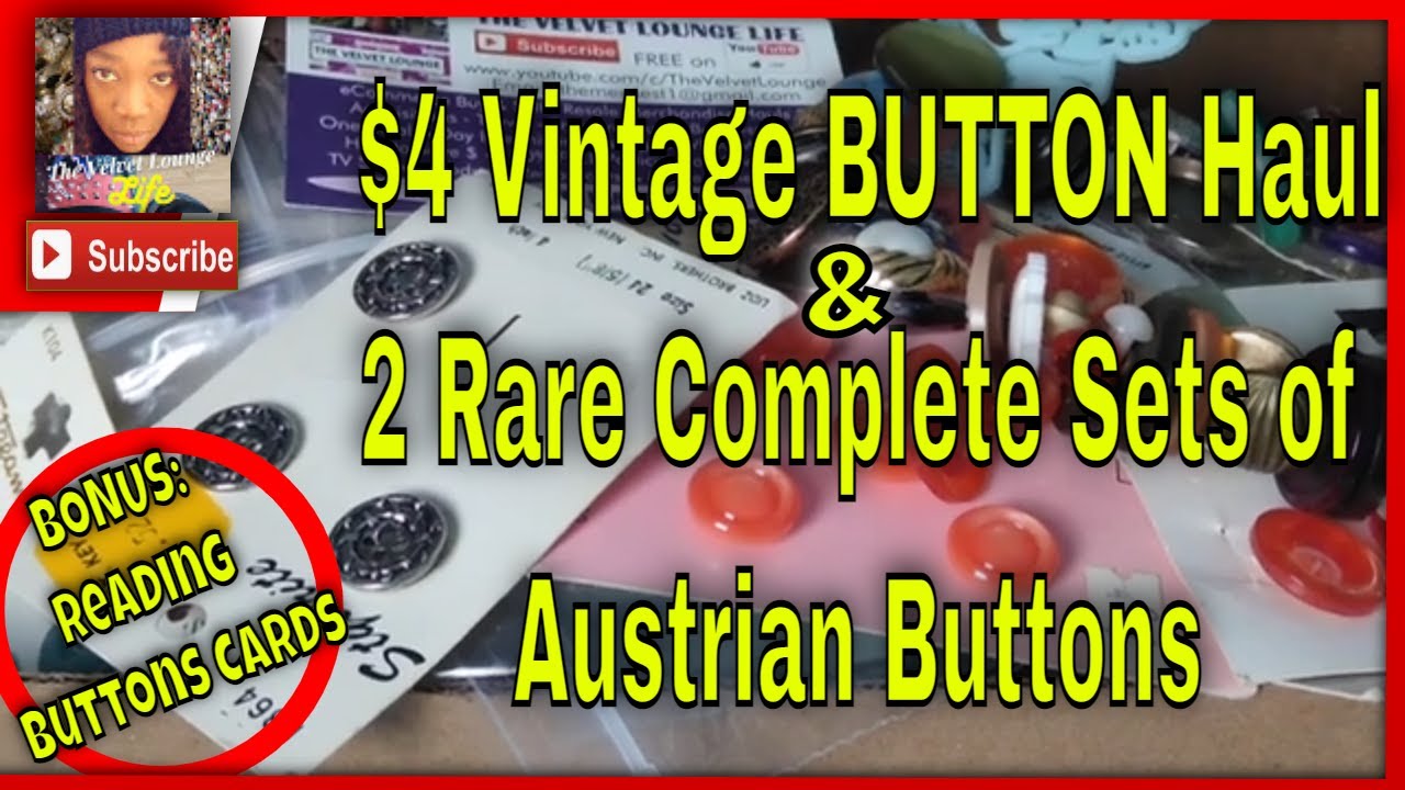 $4 Button Collection Haul 100's Colorful Vintage Rare Double Set History & Age via Button Cards