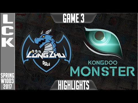 LongZhu Gaming vs Kongdoo Mosnter Highlights Game 3 - LCK W10D3 Spring 2017 LZ vs KDM G3