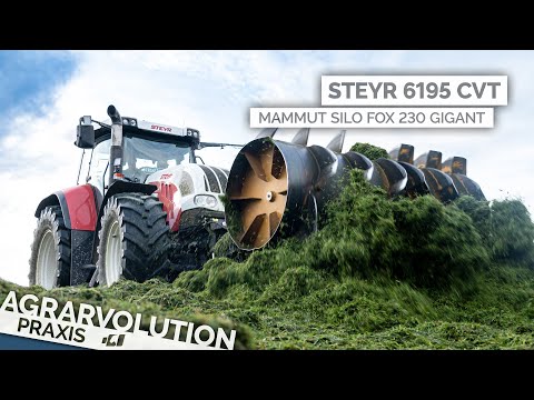 Steyr 6195 CVT + Mammut Silo Fox Gigant • Grasernte | Agrarvolution Praxis
