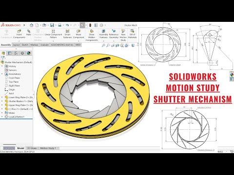 SolidWorks Tutorial | Step-by-Step Realistic Shutter Mechanism with Motion Study