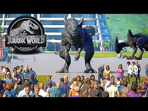 Godzilla 1998 vs Xenomorph Dinosaurs Fight & Escape & Attack Humans 🌍 JURASSIC WORLD EVOLUTION
