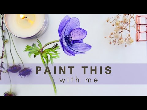 Anemone Painting Tutorial #botanicalpainting  #watercolouranemone