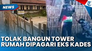 Tolak Pekarangannya Dibangun Tower! Rumah Warga Dipagari Mantan Kades di Purwakarta