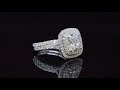 Double Halo Split Shank Pave Diamond Engagement Ring