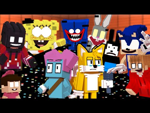 "Chasing" but everyone Sings it - Tails.exe x Friday Night Funkin' Minecraft Animation (FNF) #1