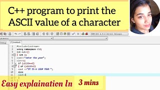 Program to print ASCII value of a given character | c++
