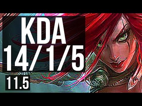 KATARINA vs TARIC (MID) | 14/1/5, Quadra, Legendary, 1.2M mastery, 300+ games | KR Diamond | v11.5