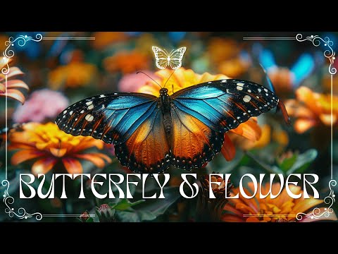 BUTTERFLY & FLOWER | 4K Insect World | Peaceful and Relaxing Piano Music - Bird Sound - #29