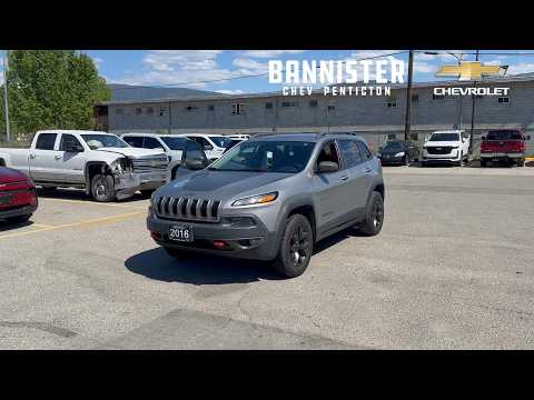2016 Jeep Cherokee 4WD 4dr Trailhawk in Gray for sale at Bannister Chevrolet Penticton in Penticton, BC