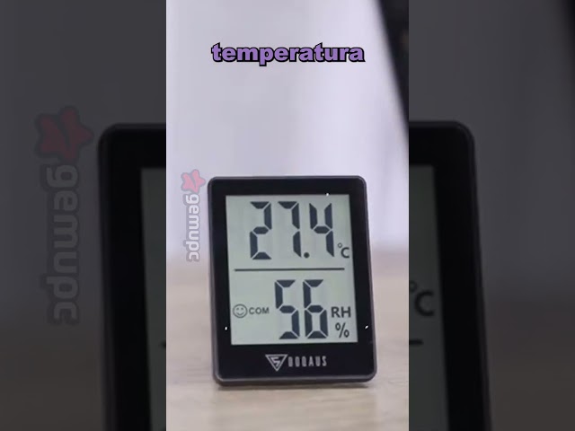 Vídeo relacionado con Medidor de temperatura - Termómetro para exteriores Termómetro decorativo con estatua de oso negro | Monitor meteorológico de doble escala Celsius y | de resina impermeable para