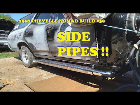 1968 Chevelle Nomad Restoration - Part 38 - Sidepipes! Installing new Chrome Side Pipes