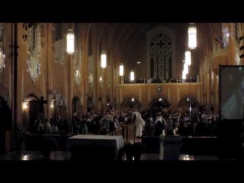 Bishop Nicholas DiMarzio blesses the pipe organ at Our Lady of Refuge Church