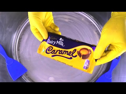 Cadbury Chocolate Ice Cream Rolls | fried Dairy Milk Chocolate & Caramel rolled Ice Cream | ASMR