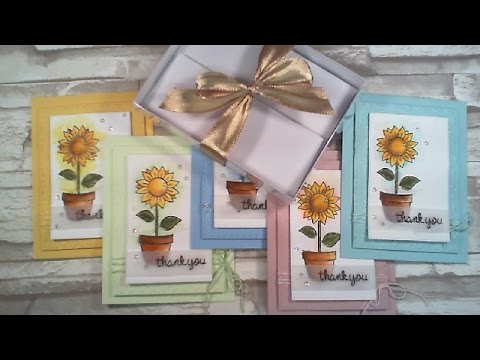 Happy Friday Series / Using Whats In Our Stash / 5 Thank You Cards with Gift Box / C&CT