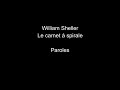 William Sheller-Le carnet à spirale-paroles