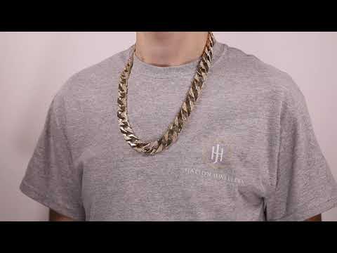 B12_26 - 9ct Gold Solid Square Curb Chain - 16mm