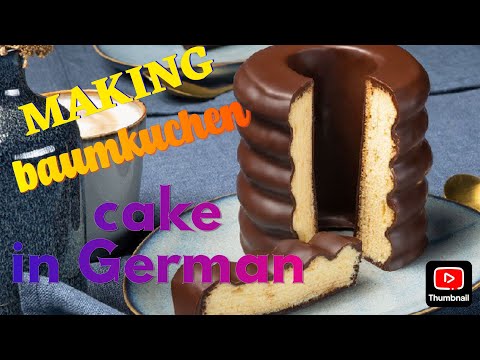 baumkuchen cake making। popular cake factory in Germany