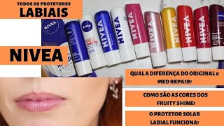 Protetor Labial Nivea - TODAS as opções, qual a diferença do azul, Med Repair, cores Fruity Shine