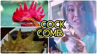 Cooking with Agnes Zee in Asia - Cock Comb Eating