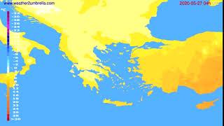 Temperature forecast Greece // modelrun: 12h UTC 2020-05-26