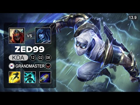 ZED99 Zed vs Lissandra Mid - KR Grandmaster - Patch 13.9 Season 13