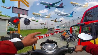 Download lagu FANTASTIC!! MOTORIDE to Soekarno-Hatta Airport, Watching Many Planes and Trains mp3