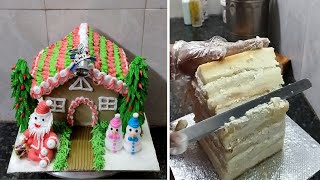 Christmas House Cake Design |Santa House Cake |Merry Christmas House Theme Cake decorating