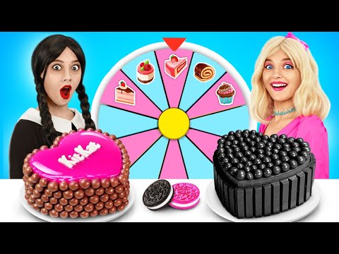 Barbie vs Wednesday Cake Decorating Challenge | Pink vs Black Color Battle by Yummy Jelly