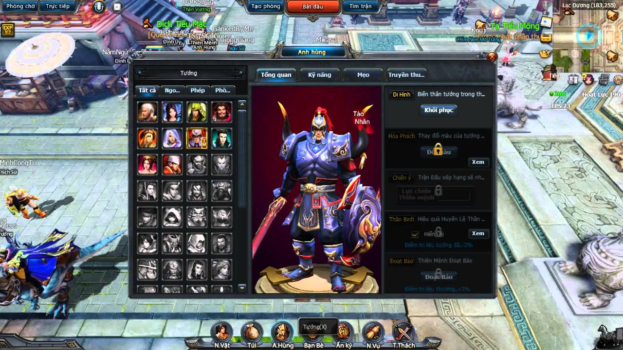 Thời Đại Anh Hùng: Làm quen với giao diện game