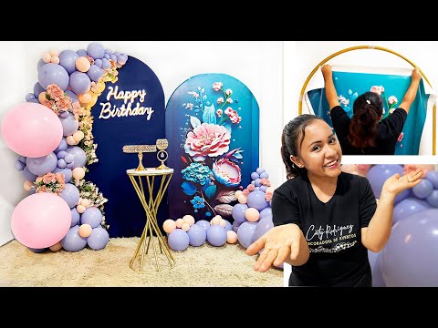 Como hacer un Arco de Globos e instalarlo en un Panel🌸Decoración para Cumpleaños🌸 PASO A PASO