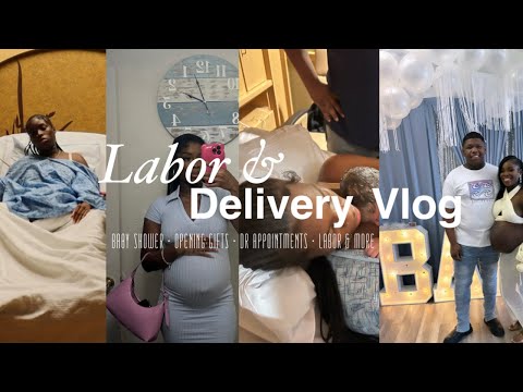 BIRTH VLOG: Baby Shower | Gift Opening | 38 WEEKS Labor & Delivery
