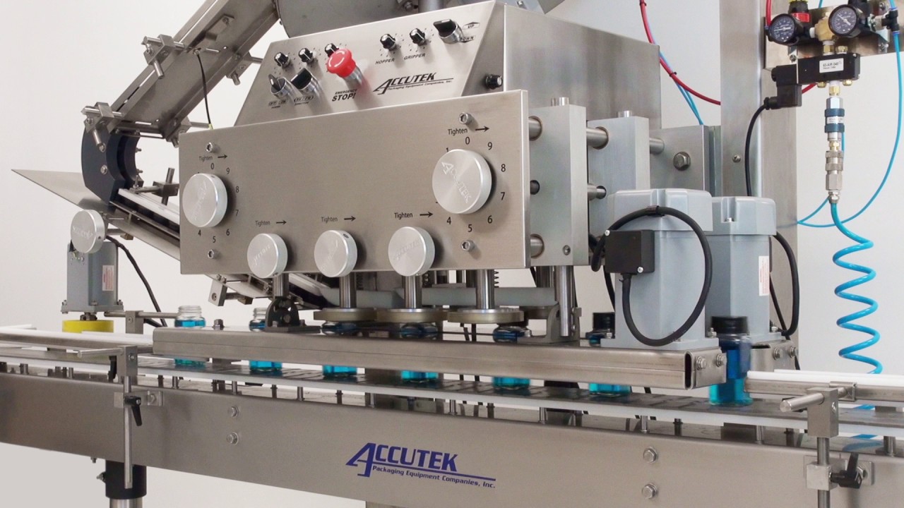 Automatic Capping Machine - Bottle Capper - Spindle Capping System - Accutek Packaging Equipment