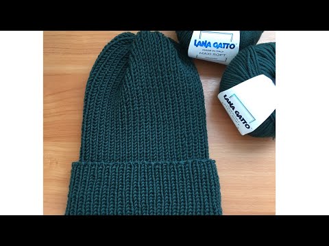 Шапка резинкой 1*1 / Шапка с фабричным отворотом / Шапка с красивой макушкой