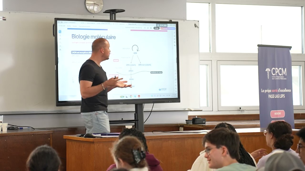Vignette vidéo : extrait de cours de biochimie avec Hakim Bengueddach au CPCM