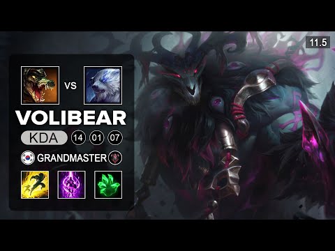 Volibear Top vs Renekton - KR Grandmaster Patch 11.5