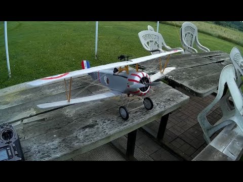 E flite Nieuport 17, morning flight, club field