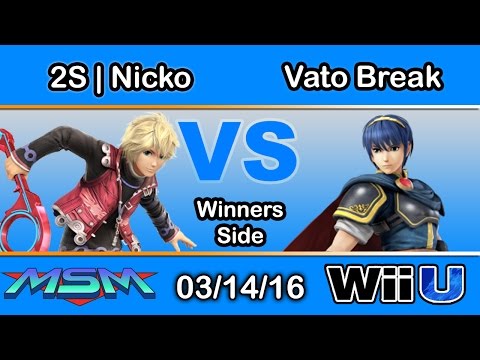 MSM 41 - 2S | Nicko (Shulk) Vs. Vato Break (Marth) Winners Side - Smash Wii U