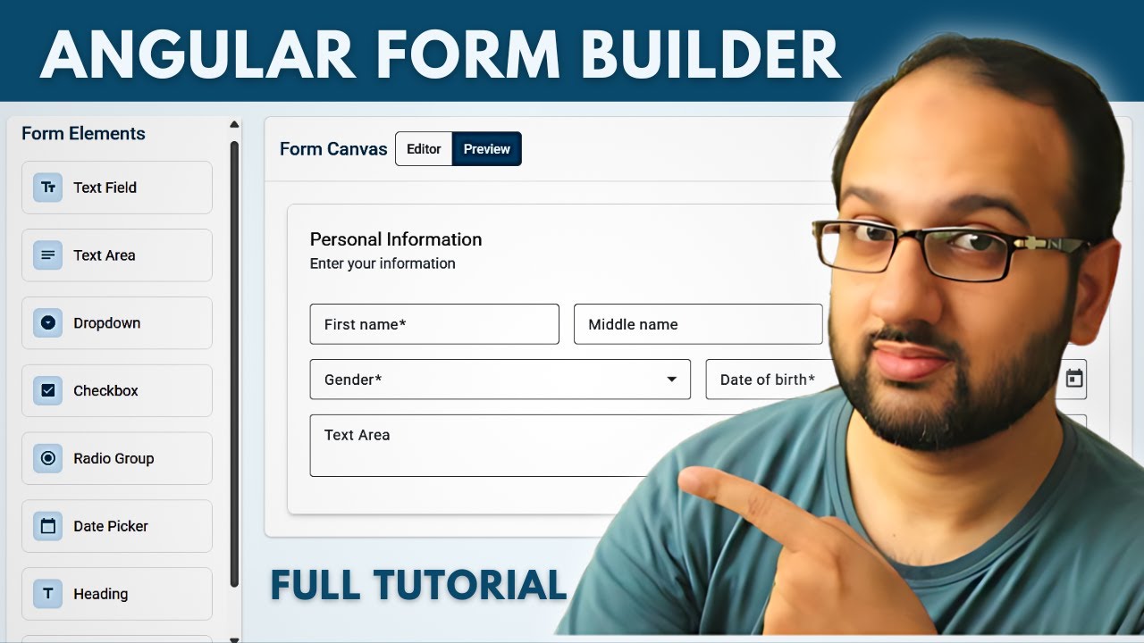 Build a Dynamic Form Builder with Angular Material, Drag & Drop & Code Export! (Part 1)
