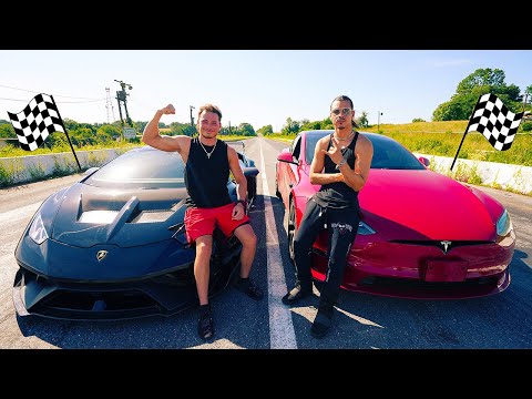 1000 HP Lamborghini Huracan vs Tesla Model S Plaid | DRAG RACE