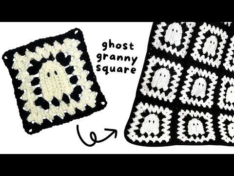 easy crochet ghost granny square 👻 how to crochet a ghost granny square | beginner friendly tutorial